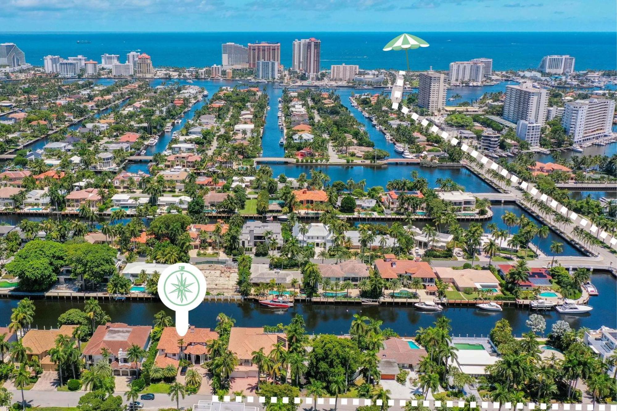 Mediterranean Villa Venice Of America Riverside View Access Fiesta Key Vlllas Fort Lauderdale Exterior foto